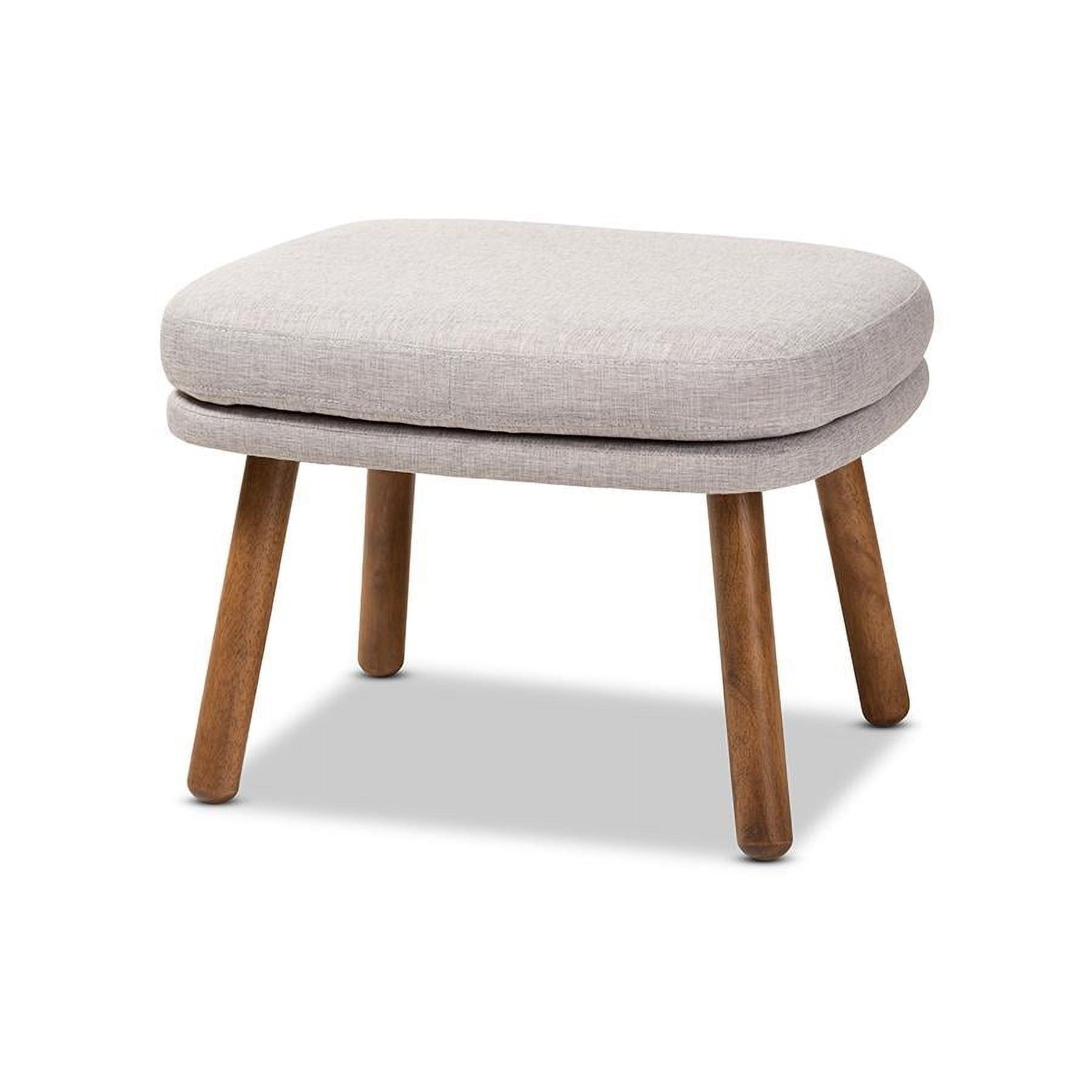 Lovise Walnut Finished Wood Ottoman - Baxton Studio