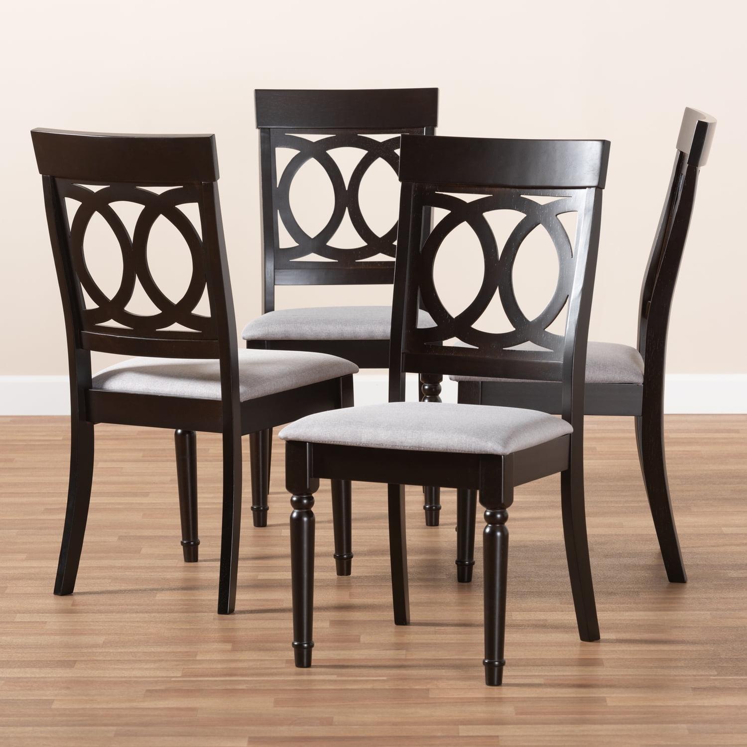 Lucie Gray and Espresso Wood Cane Dining Chair Set