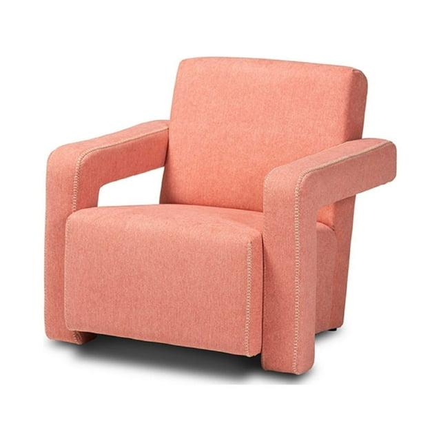 Madian Light Fabric Upholstered Armchair Light Red - Baxton Studio