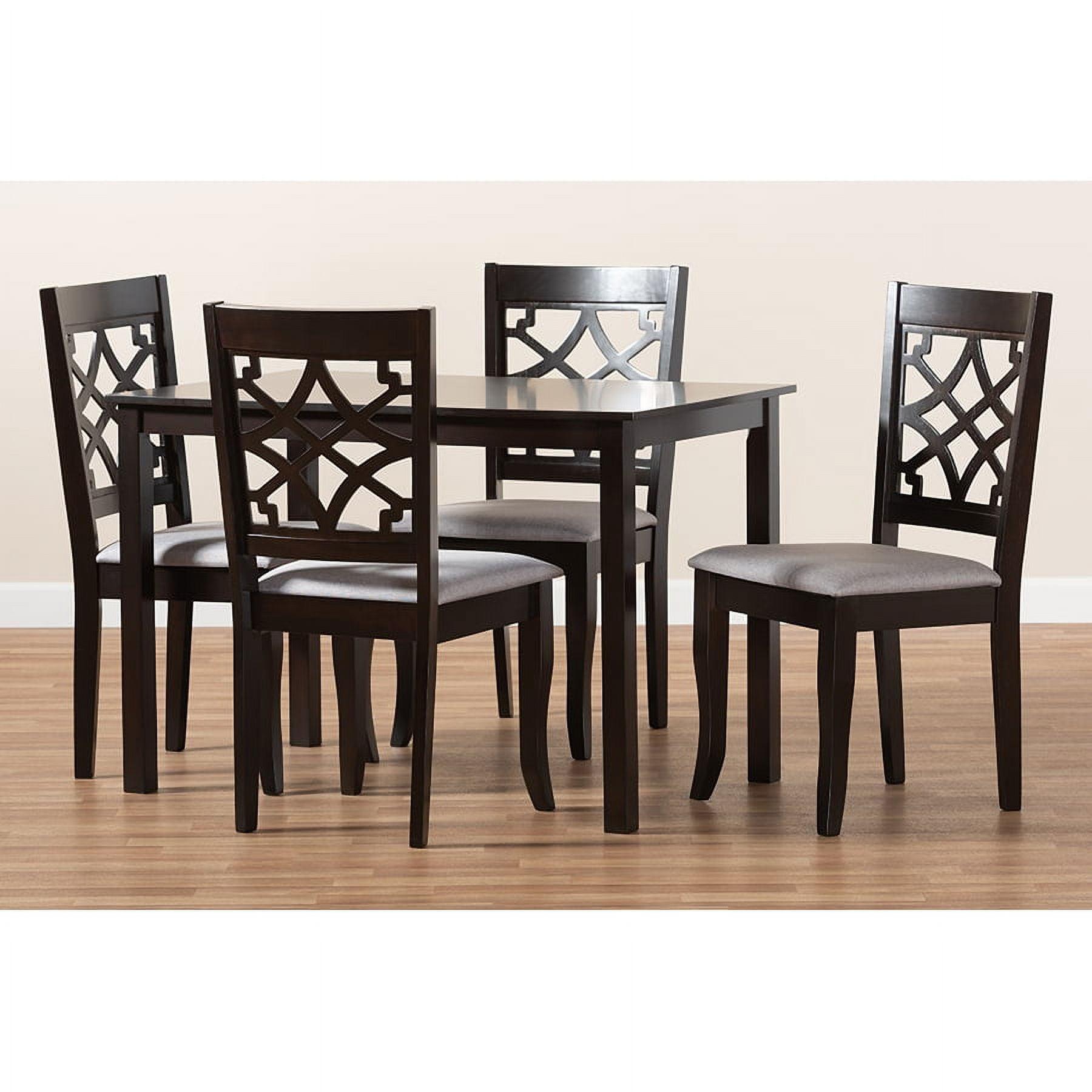 Mael Espresso Brown and Grey 5-Piece Oak Dining Set