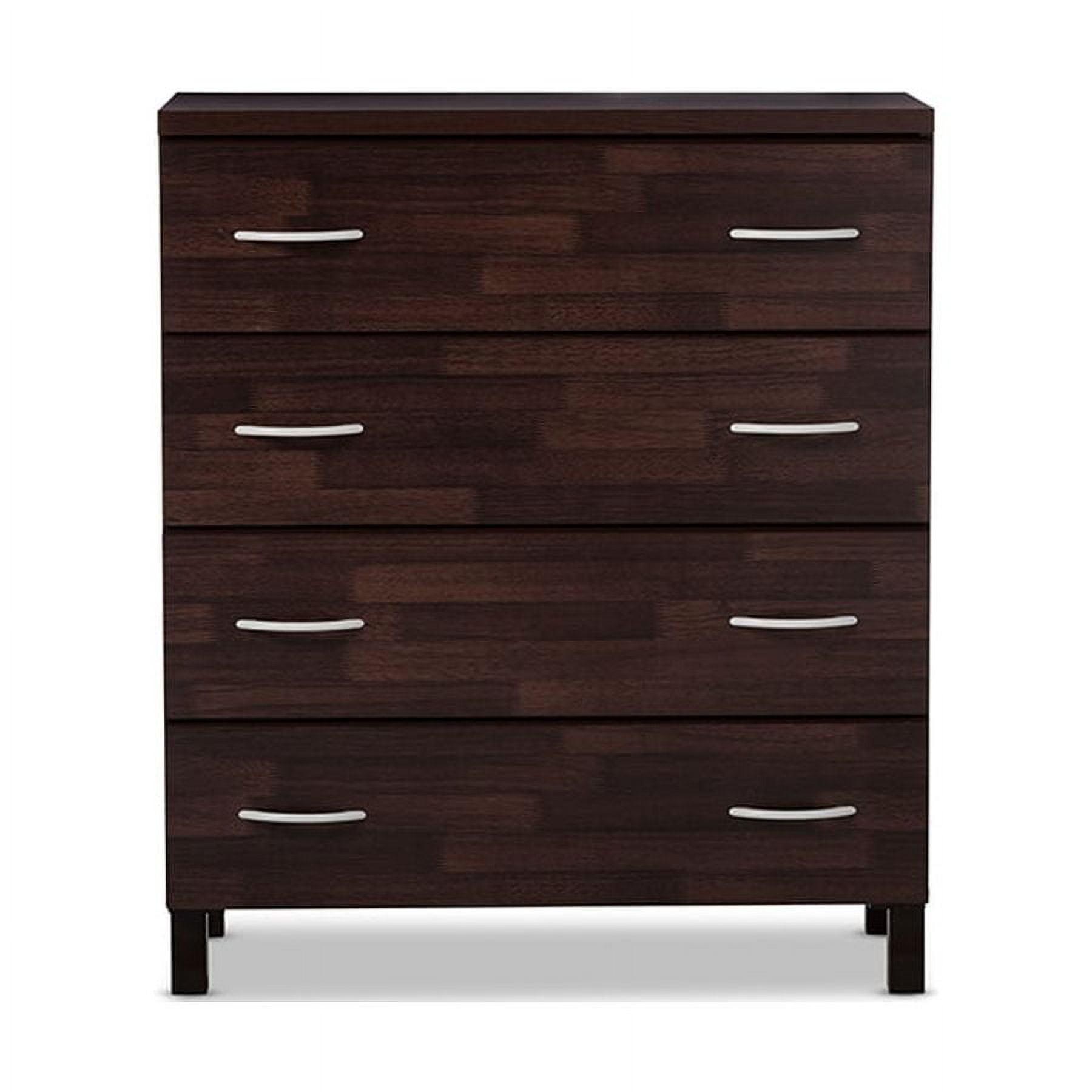 Mayson Modern and Contemporary Wood 4 Drawer Storage Chest Oak Brown Finish - Baxton Studio