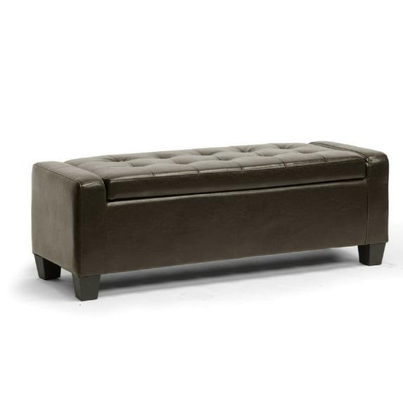 Manchester Ottoman Dark Brown - Baxton Studio: Modern Upholstered Bench, Wood Composite Frame, Spot Clean