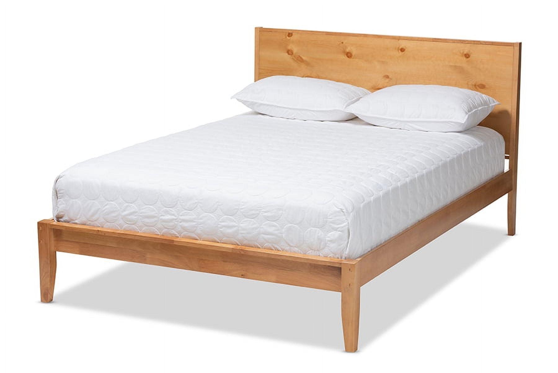 Marana Full Size Natural Pine Upholstered Platform Bed