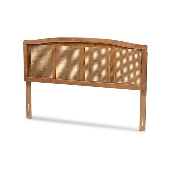 Bayou Breeze Amid a mid-century modern design, Auren's queen size headboard is crafted of wood, synthetic rattan, and ash walnut finished