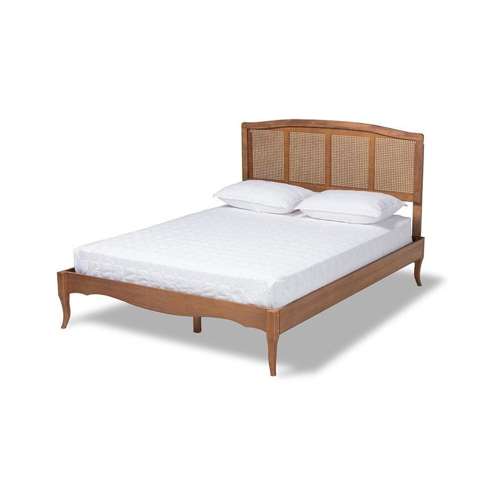 Kelly Clarkson Home Lilliana Platform, Vintage Vibe, Queen Bed, Ash Walnut Rattan, 63.78'' W X 85.43'' L X 48.19'' H