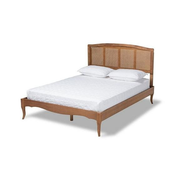 Kelly Clarkson Home Lilliana Platform, Vintage Vibe, Queen Bed, Ash Walnut Rattan, 63.78'' W X 85.43'' L X 48.19'' H