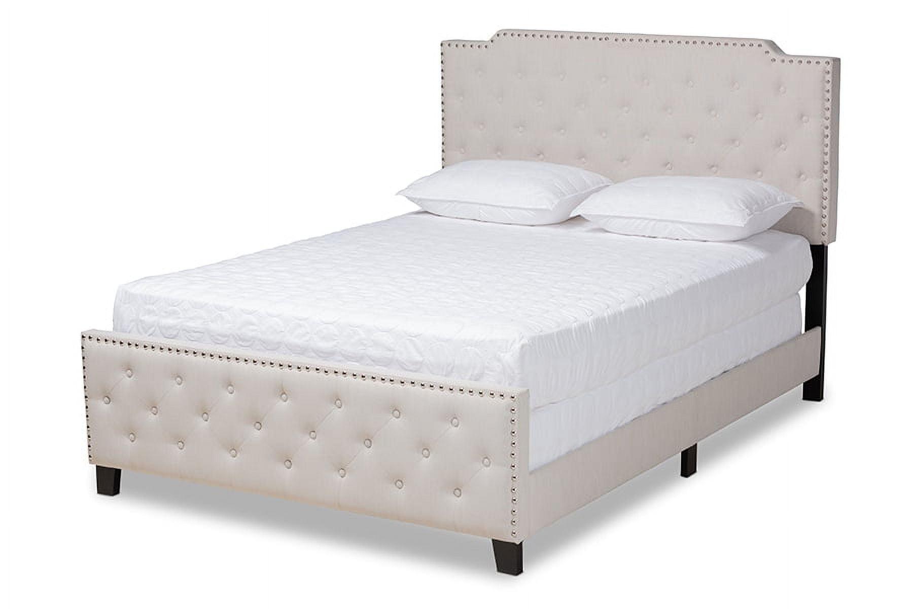 Marion Fabric Upholstered Button Tufted Panel Bed - Baxton Studio
