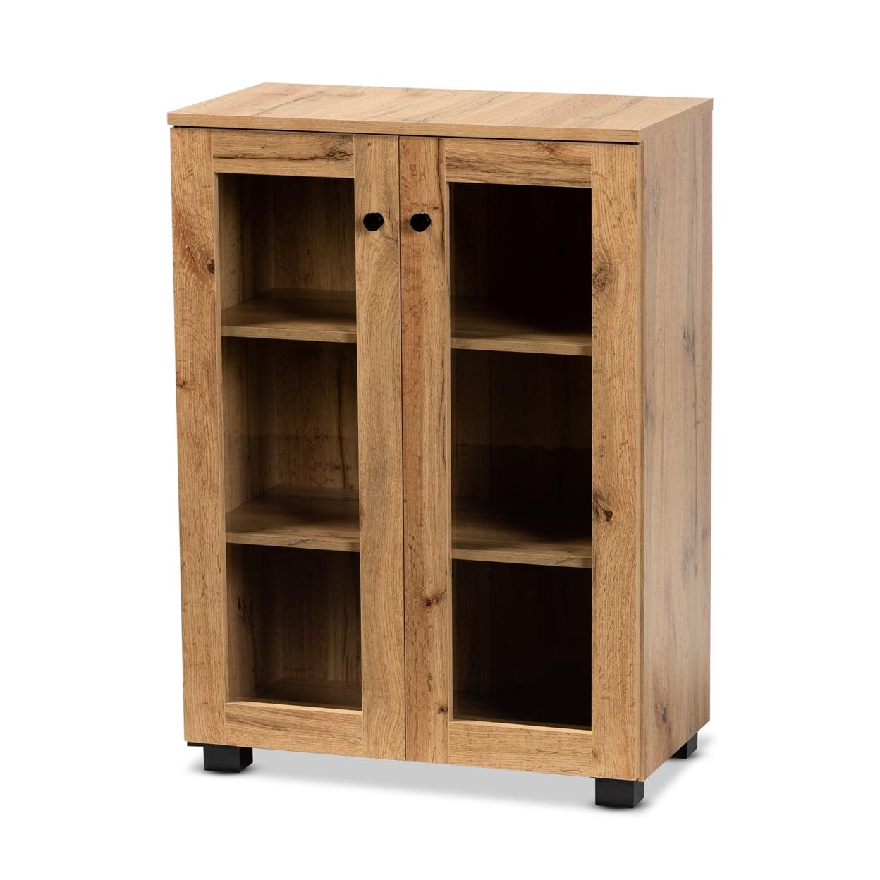 Mason Contemporary Oak Brown and Black Storage Cabinet