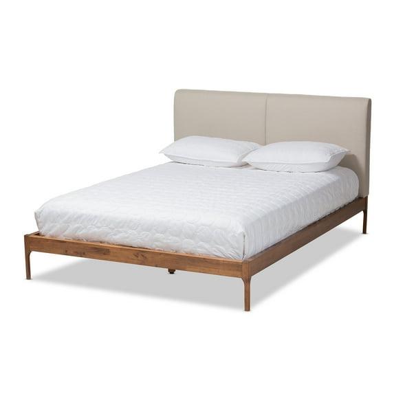 Baxton Studio Mid-Century Platform Bed by  Beige King