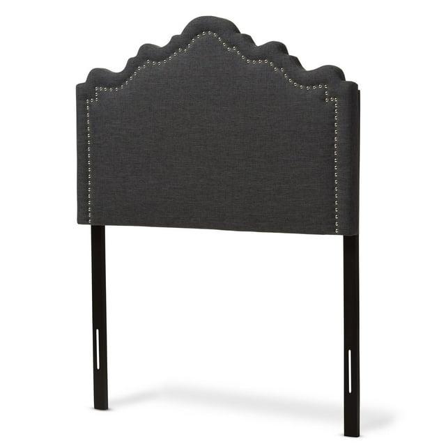 Queen Nadeen Modern Fabric Headboard with Nailhead Trim - Baxton Studio: Adjustable, Polyester, Rubberwood