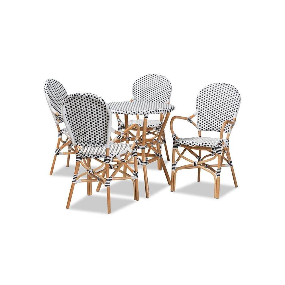 Bayou Breeze Cada 4 Person Plastic and Rattan Dining Set