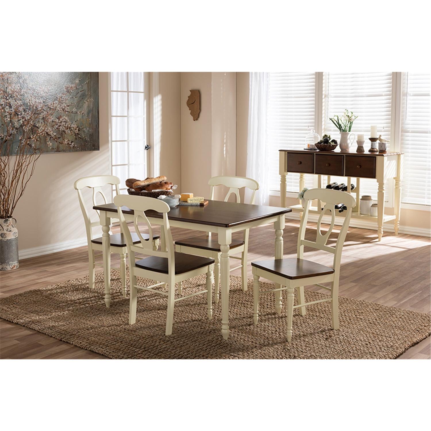 Napoleon Buttermilk and Cherry Brown 5-Piece French Country Dining Set