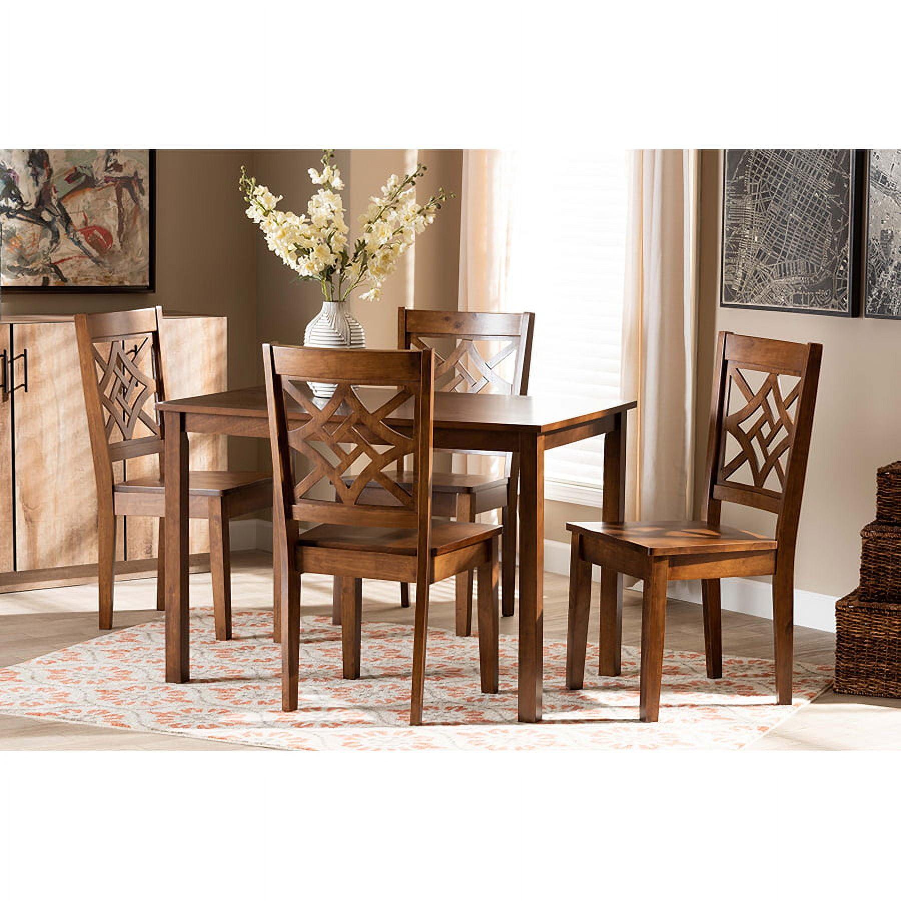 Nicolette Walnut Brown 5-Piece Wood Dining Set