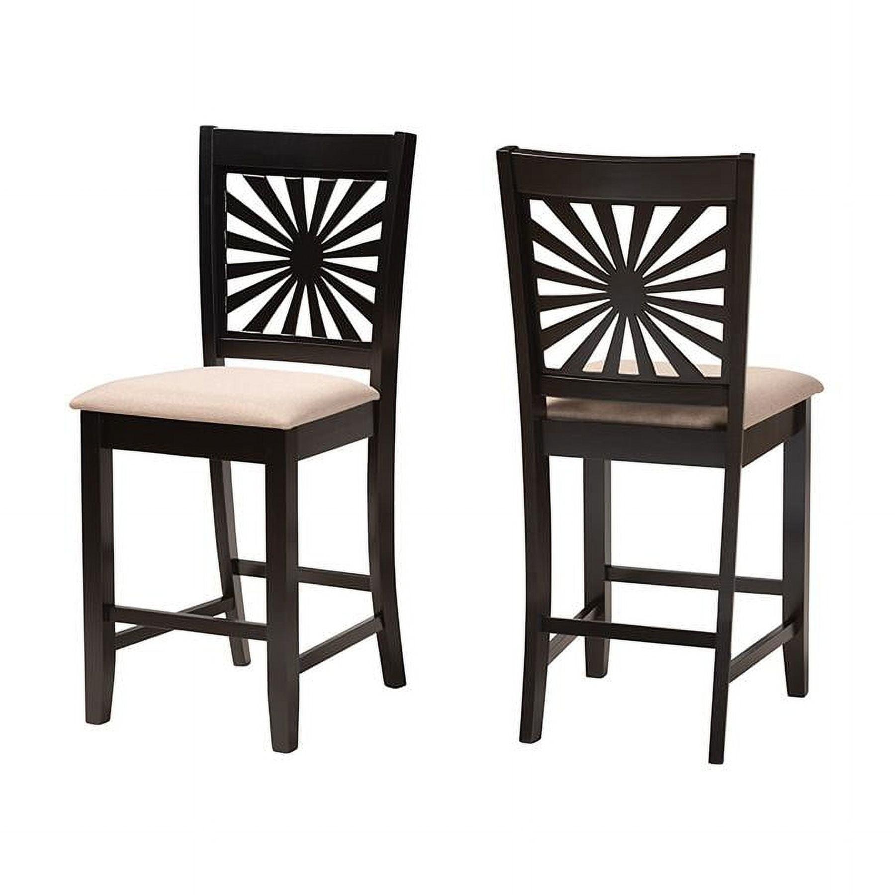 Baxton Studio Olympia Modern Fabric and Wood Counter Stool Set