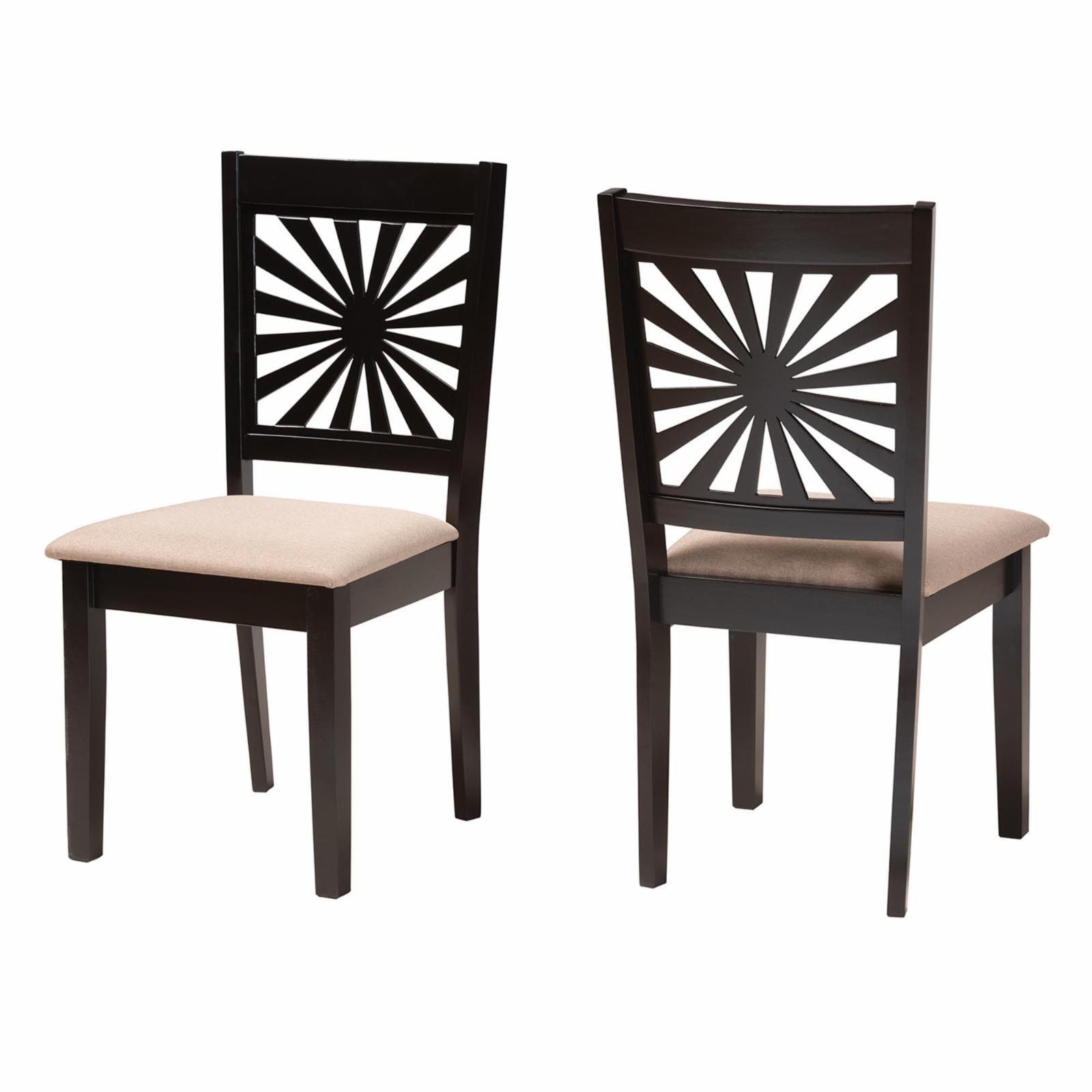 Baxton Studio Olympia Modern Fabric and Wood Dining Chair Set