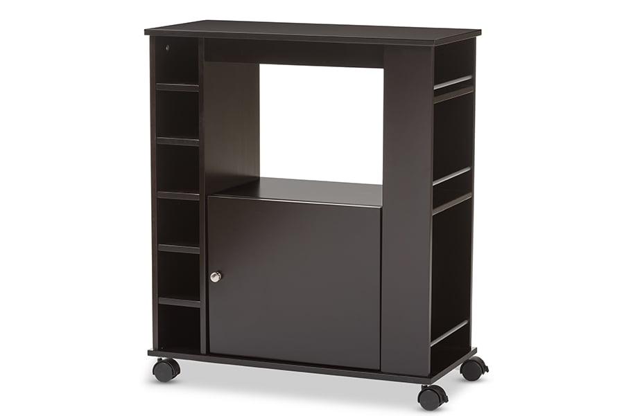 Ontario Modern & Contemporary Dark Brown Wood Modern Dry Bar & Wine Cabinet - Baxton Studio