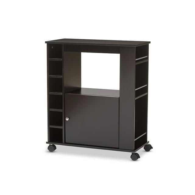 Ontario Modern & Contemporary Dark Brown Wood Modern Dry Bar & Wine Cabinet - Baxton Studio