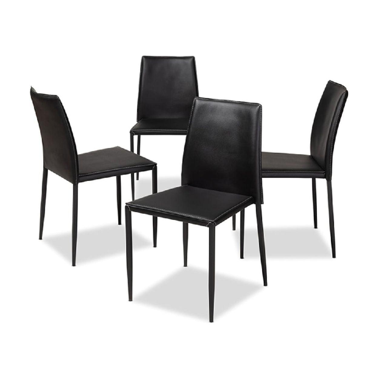 Set of 4 Pascha Modern and Contemporary Faux Leather Upholstered Dining Chairs - Baxton Studio