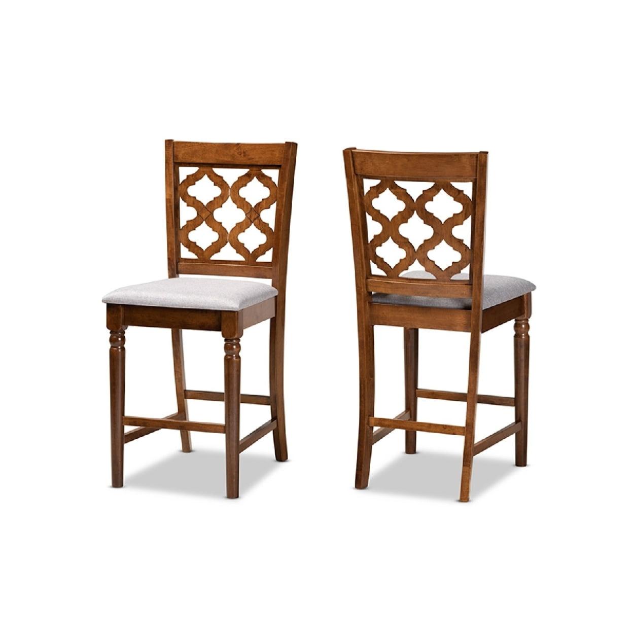 2pc Ramiro Wood Counter Height Barstools - Baxton Studio