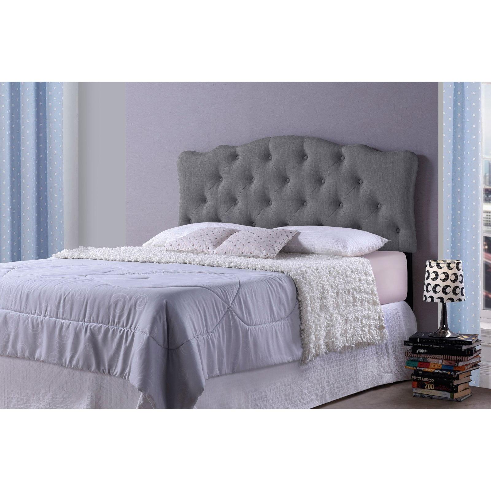 Full Rita Modern Fabric Upholstered Scalloped Headboard - Baxton Studio: Contemporary Design, Adjustable