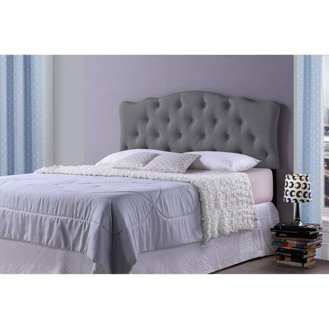Full Rita Modern Fabric Upholstered Scalloped Headboard - Baxton Studio: Contemporary Design, Adjustable