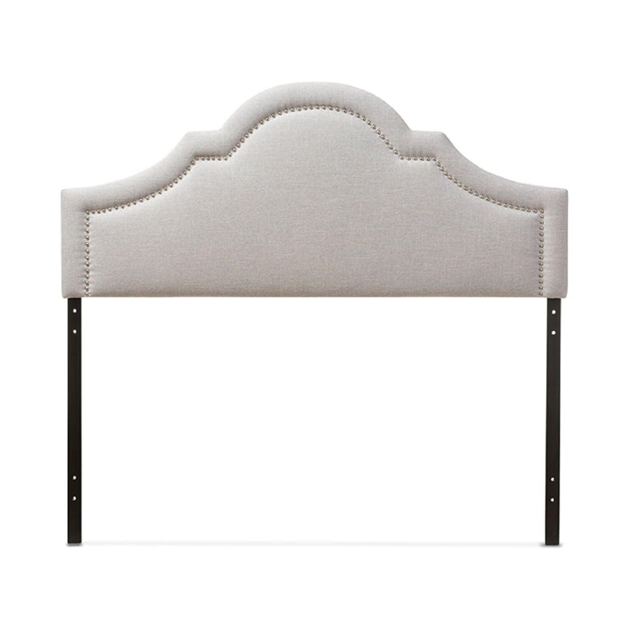 Baxton Studio Queen Rita Modern And Contemporary Fabric Upholstered Headboard Grayish Beige: Wood Composite Frame, Polyester Fill