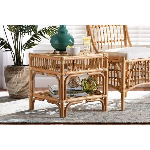Rose Rattan End Table Natural/Brown - bali & pari