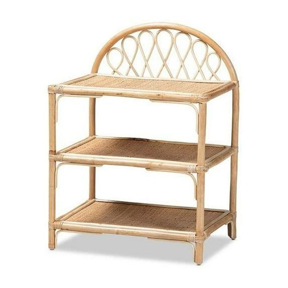 Bayou Breeze Redell Modern Bohemian Rattan 3-Tier Display Shelf