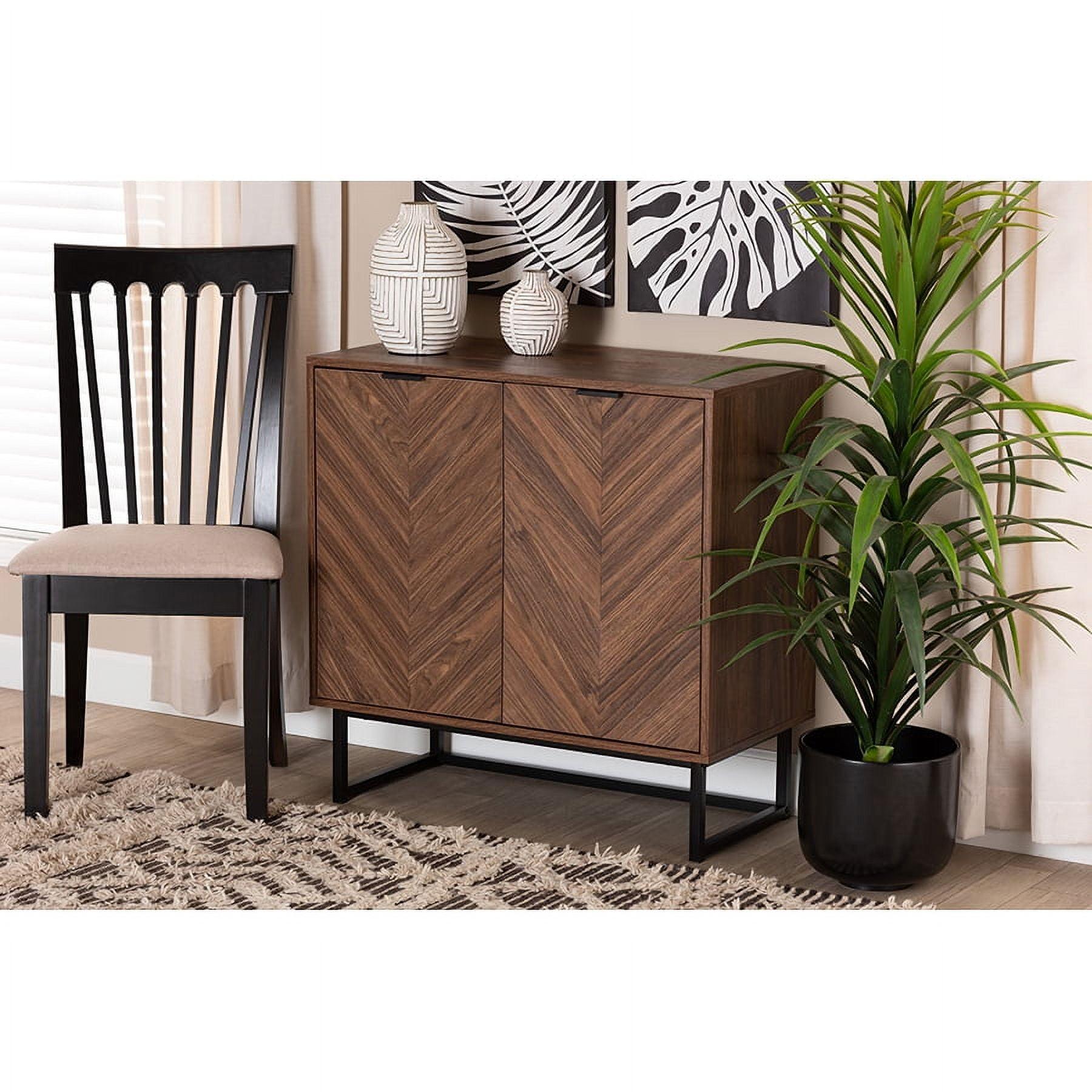 Baxton Studio Sadia Modern Walnut Brown Finished Wood Storage Cabinet