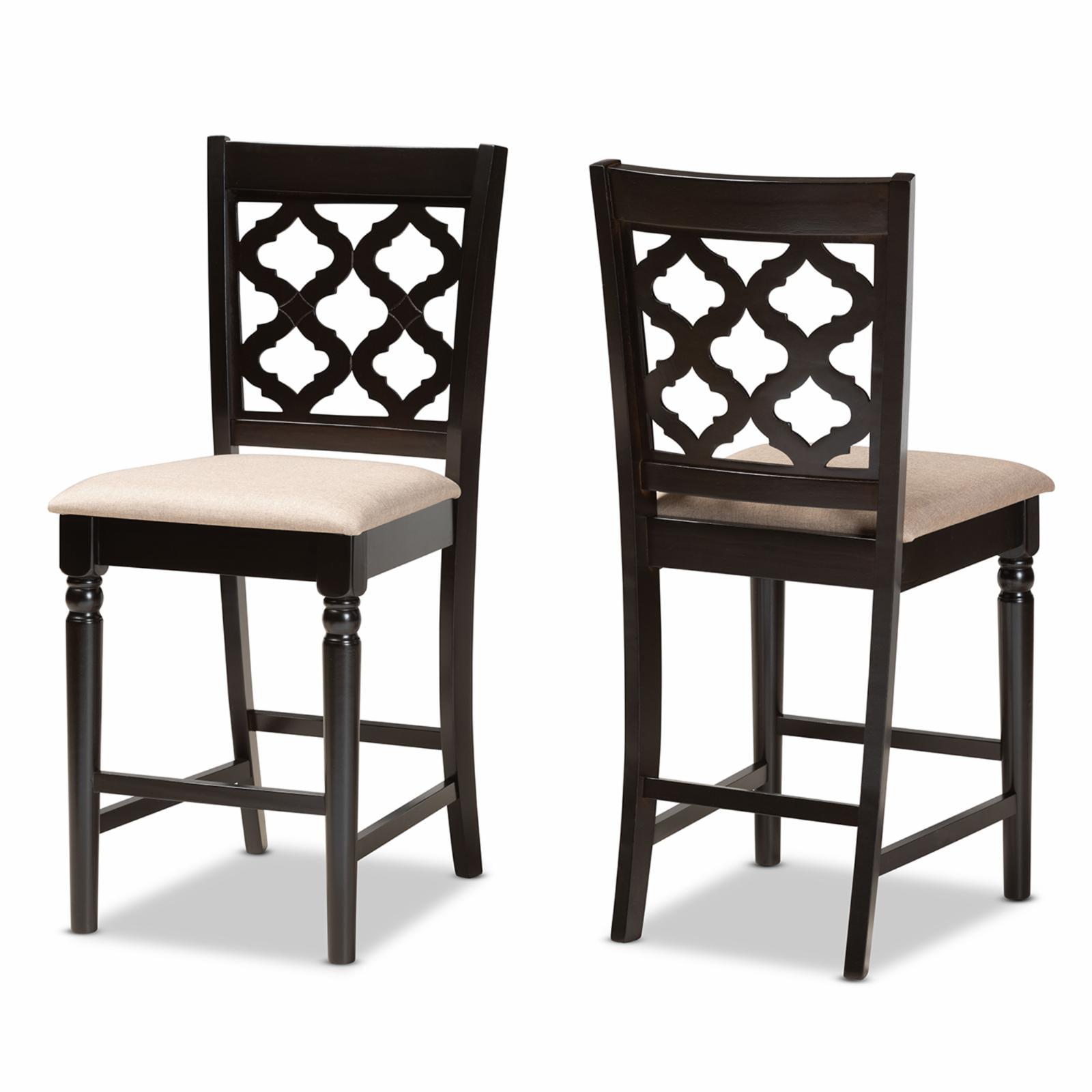 2pc Ramiro Wood Counter Height Barstools - Baxton Studio