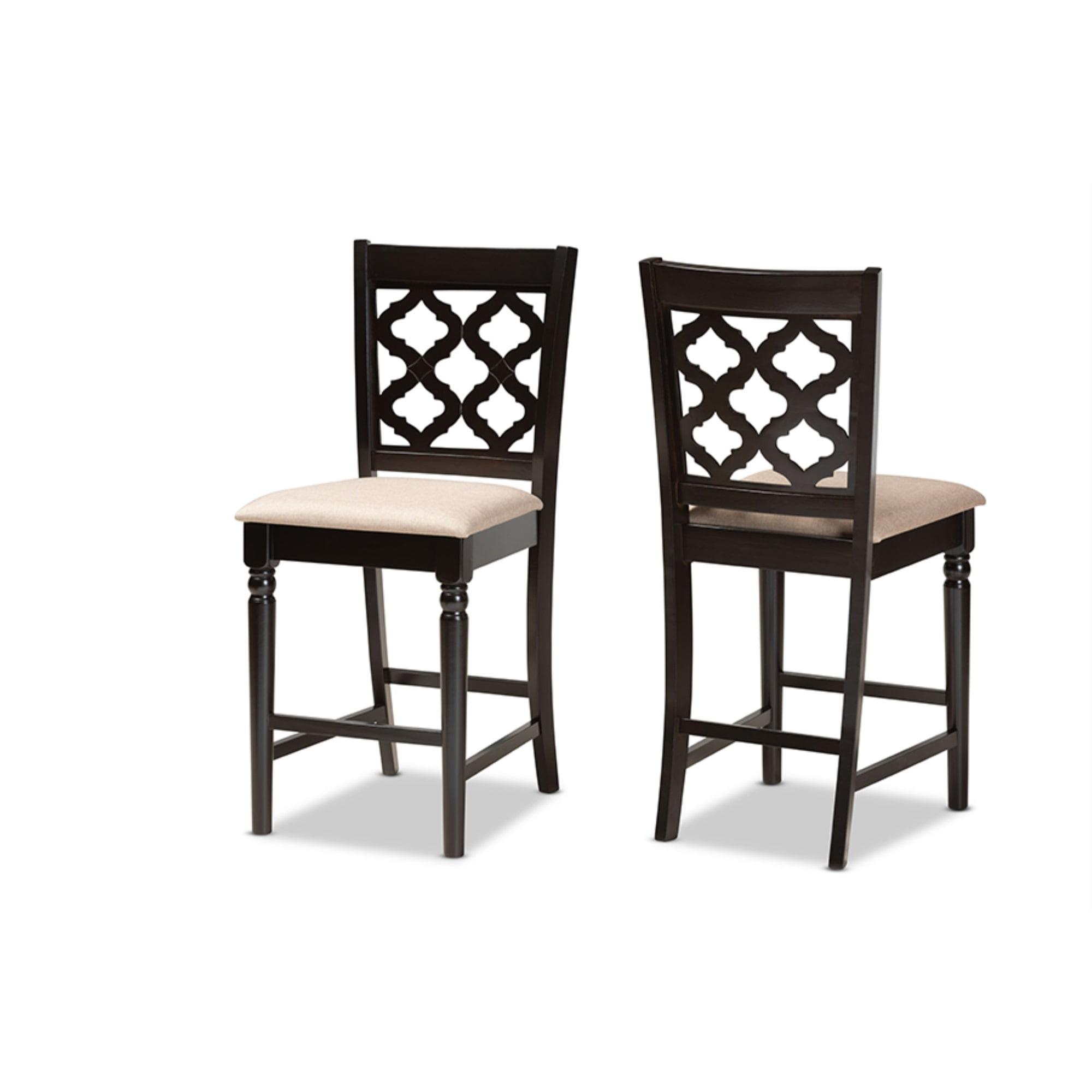 2pc Ramiro Wood Counter Height Barstools - Baxton Studio