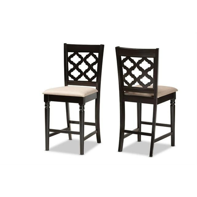 2pc Ramiro Wood Counter Height Barstools - Baxton Studio