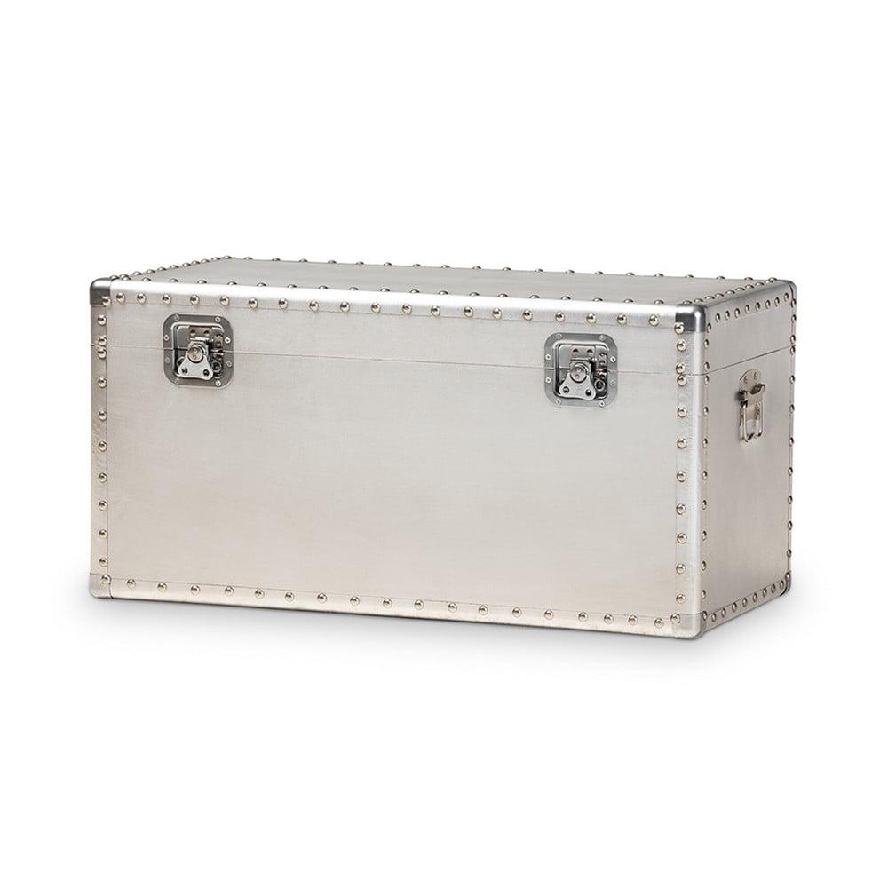 Serge Silver Metal Industrial Storage Trunk