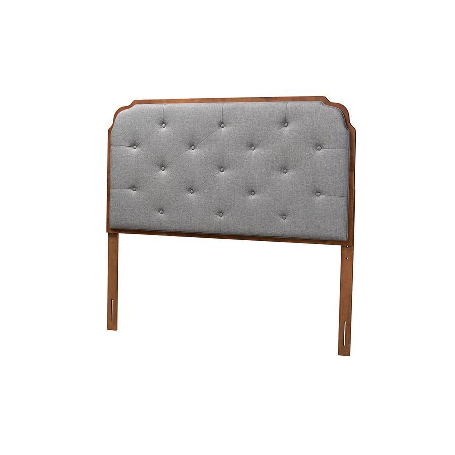 Baxton Studio Queen Shanti Fabric and Wood Headboard: Elegant Tufted Design, Adjustable Height