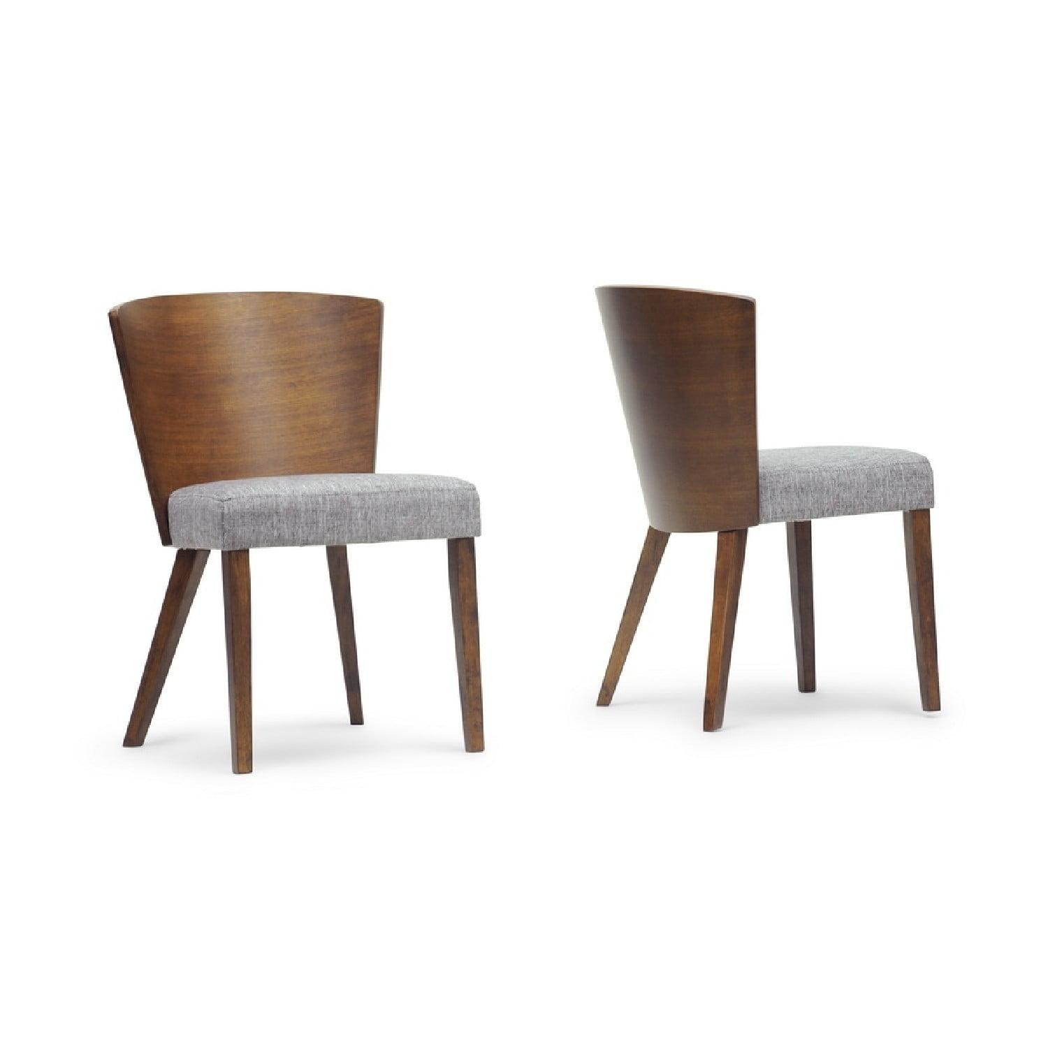 Set of 2 Sparrow Brown and Gravel Wood Modern Dining Chairs