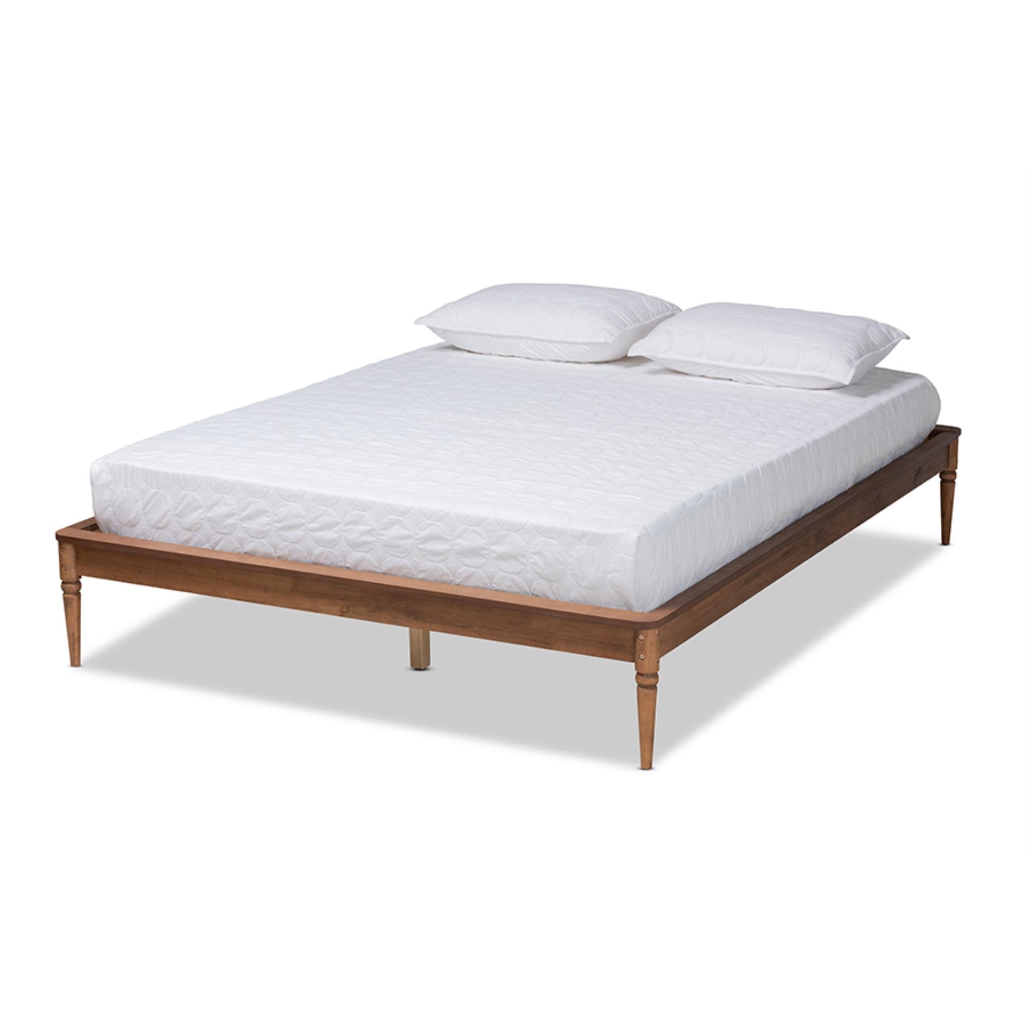 Baxton Studio Tallis Classic and Traditional Walnut Brown Finished Wood Queen Size Bed Frame