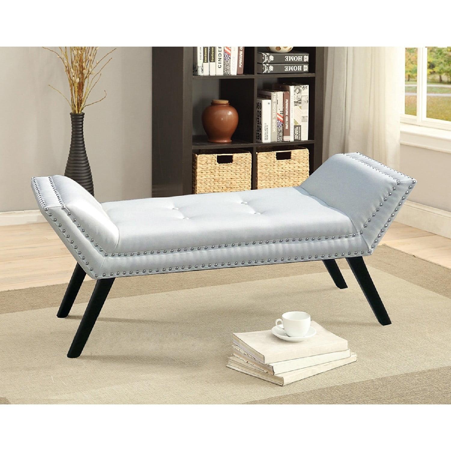 Tamblin Modern And Contemporary Faux Leather Upholstered Large Ottoman Seating Bench - White - Baxton Studio