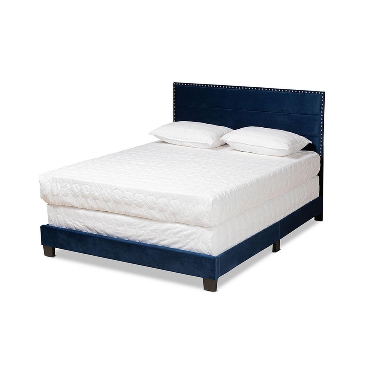 Tamira Glam Velvet Fabric Upholstered Panel Bed - Baxton Studio