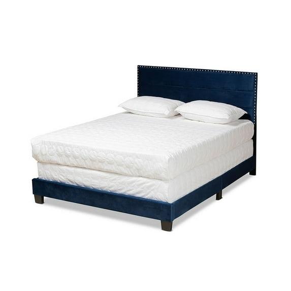 Tamira Glam Velvet Fabric Upholstered Panel Bed - Baxton Studio