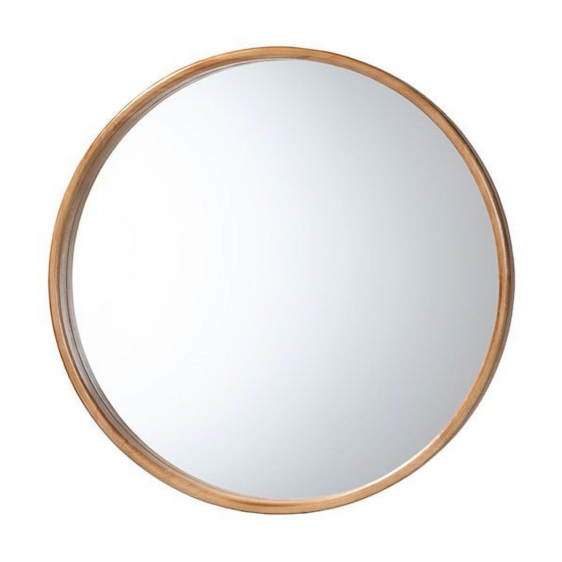 Baxton Studio Tazara Japandi Natural Round Accent Wall Mirror