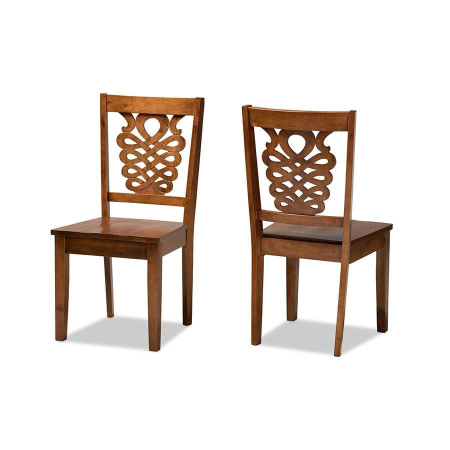 2pc Gervais Wood Dining Chair Set Brown - Baxton Studio