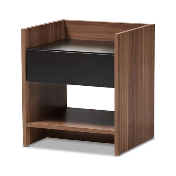 Vanda Modern and Contemporary Two-Tone 1-Drawer Nightstand: Bedside Table, Open Shelf - Baxton Studio