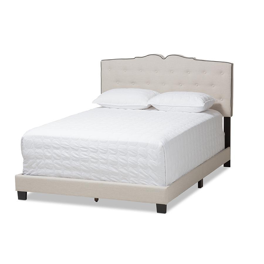 Full Vivienne Modern Bed with Headboard & Box Spring Support - Baxton Studio