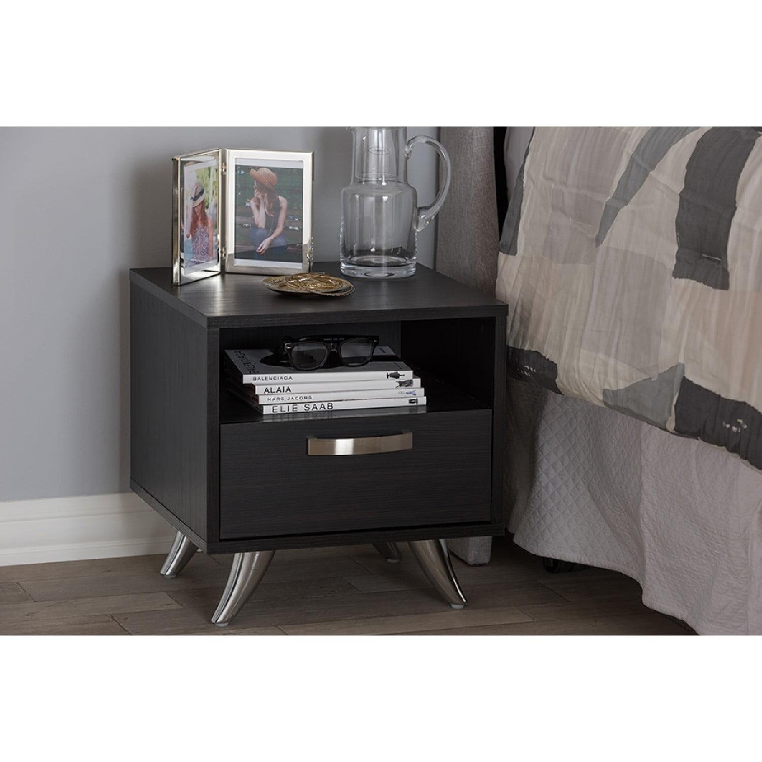 Warwick Dark Brown Wood End Table with Storage