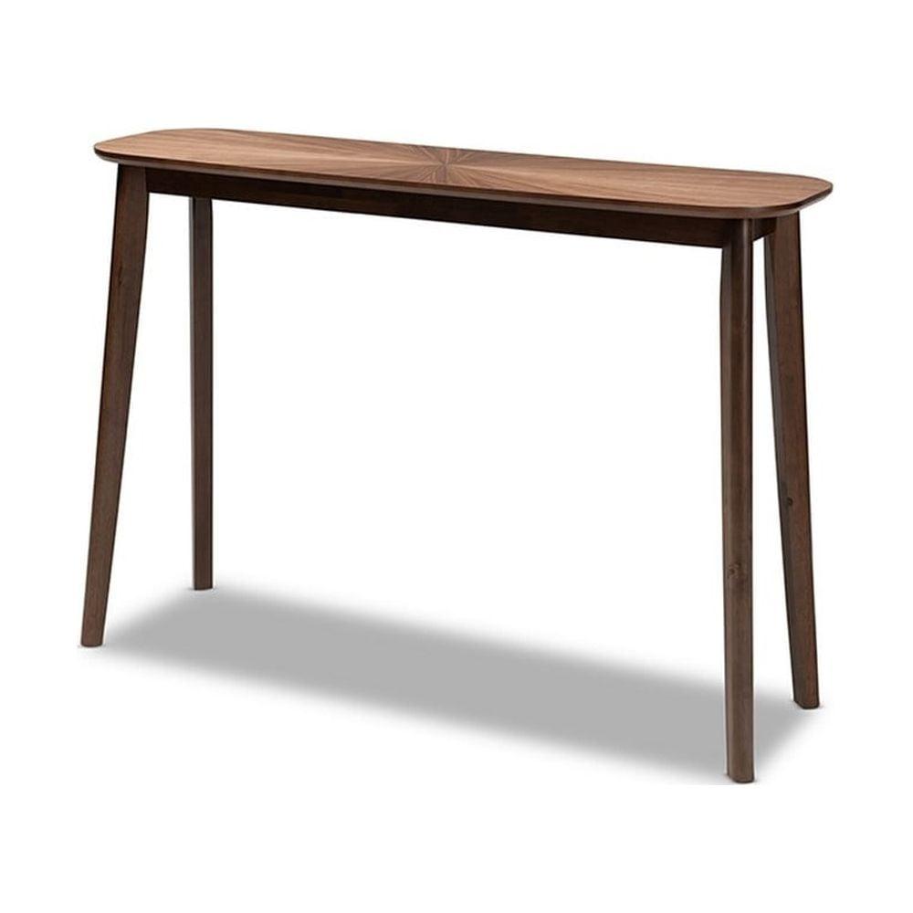 Wendy Walnut Mid-Century Modern Wood Console Table