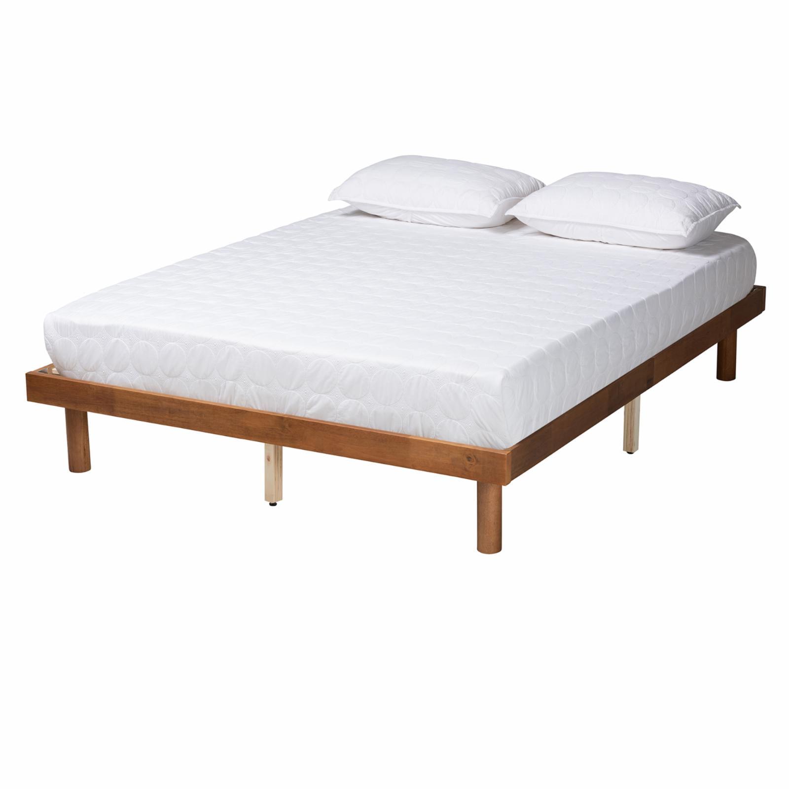 Winston Walnut Brown King Platform Bed with Wood Slats