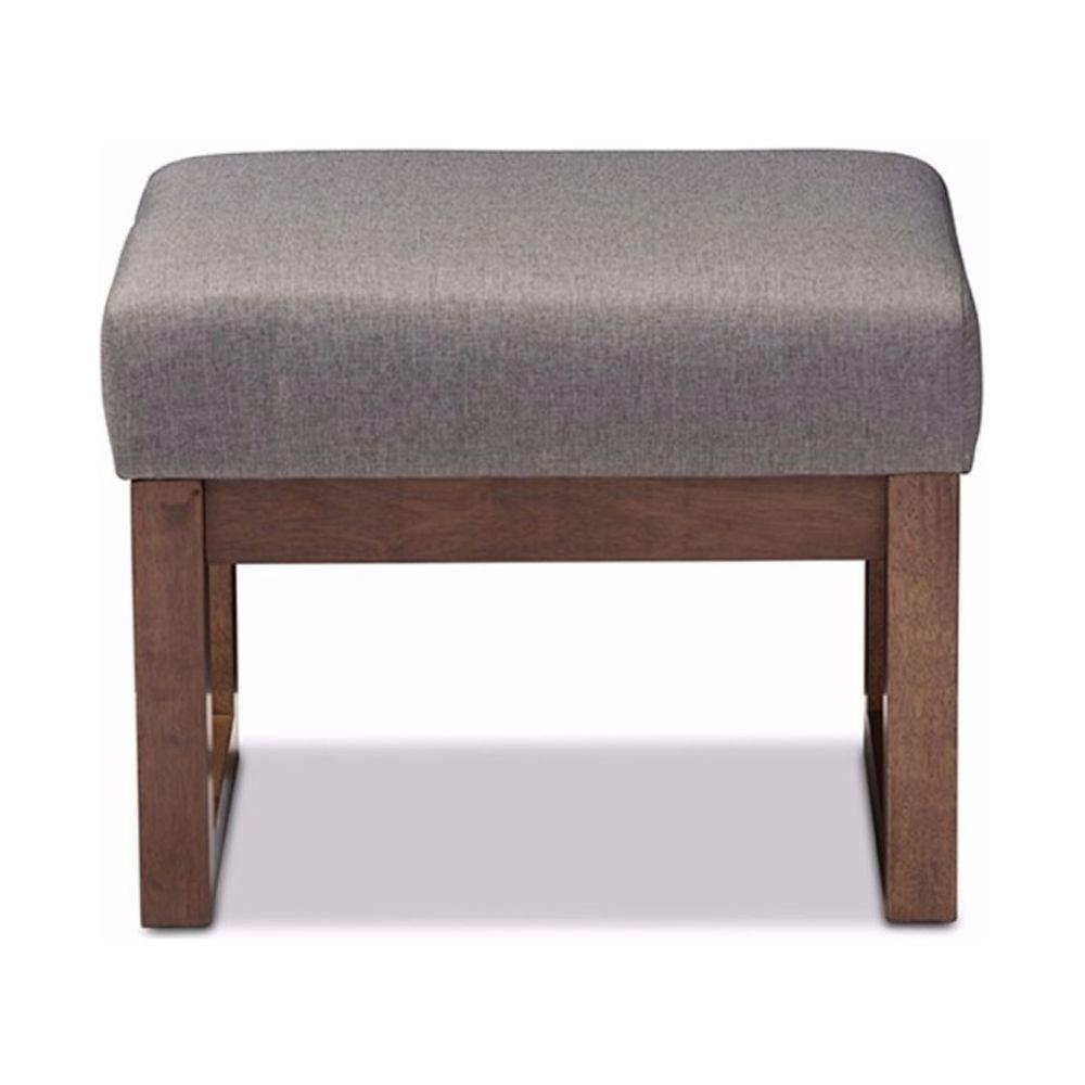 Yashiya Mid - Century Retro Modern Fabric Upholstered Ottoman Stool - Baxton Studio