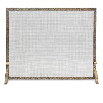 Ballard Embossed Single Panel Firescreen - Brass