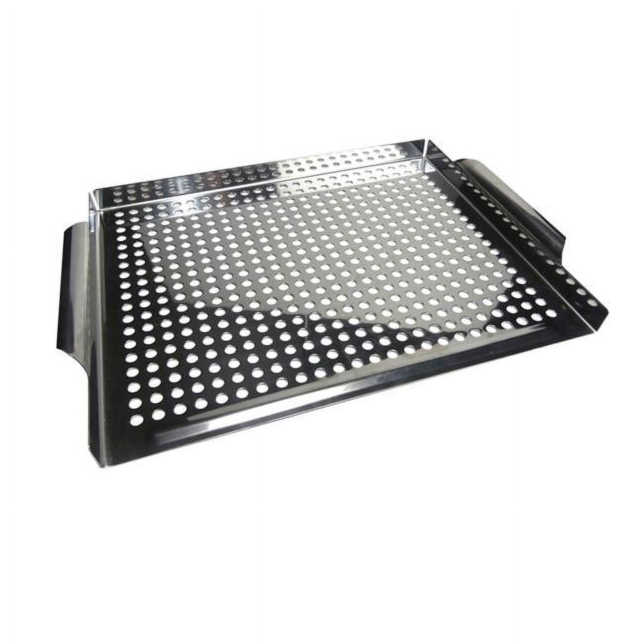 Stainless Steel Perforated Grill Topper with Curved Handles