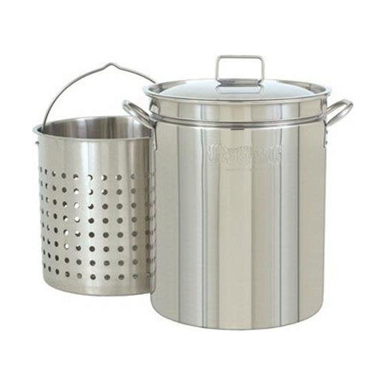 44-Quart Stainless Steel Boil Steam Fry Pot with Basket Insert